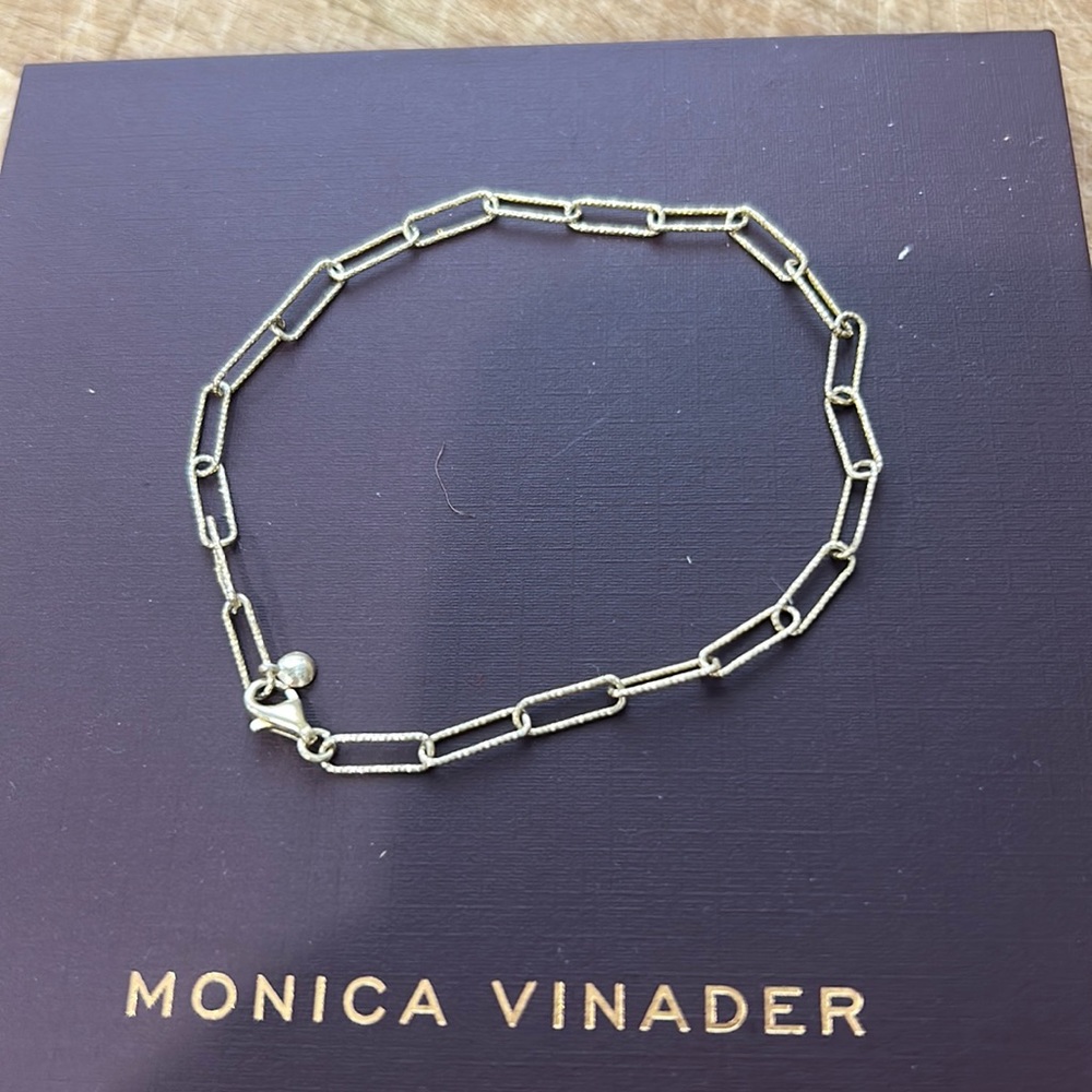 Monica Vinader NWOT Alta Texture Chain Link Bracelet